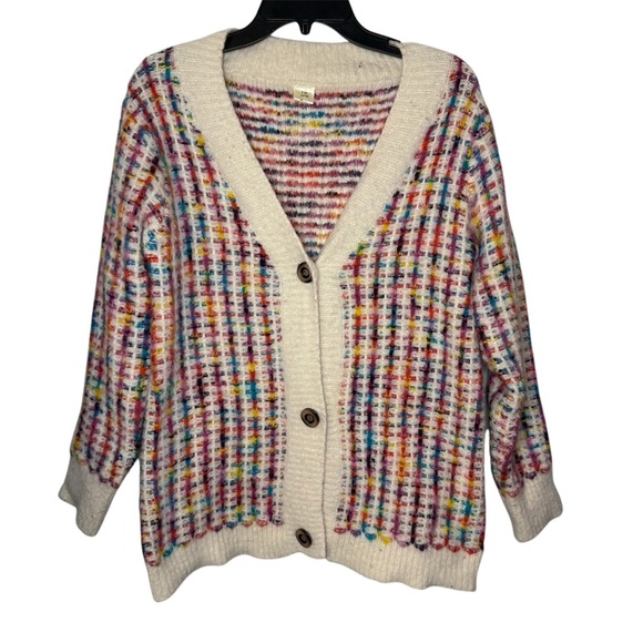 TR Notes Boutique Colorful Thread Button Down Sweater - Picture 1 of 7